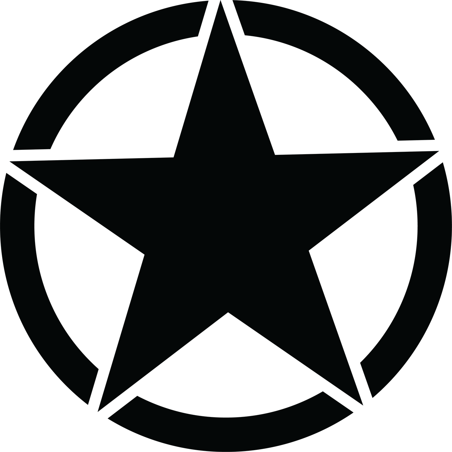 8" Military Star Side Decal Set-Pair- fits Wrangler, Jeep Gladiator and More