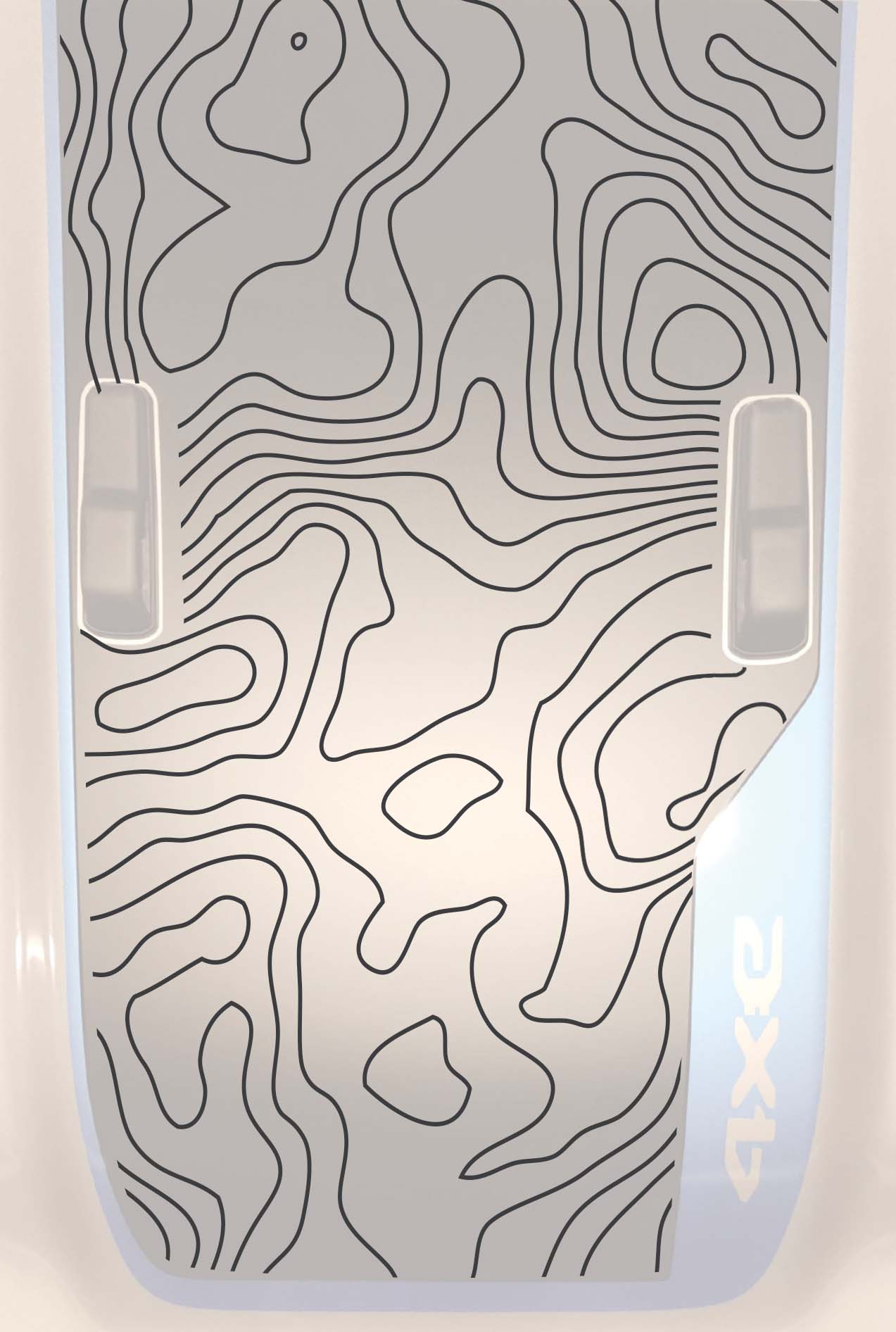 Topographical Overlay for 4XE Factory Hood Decal