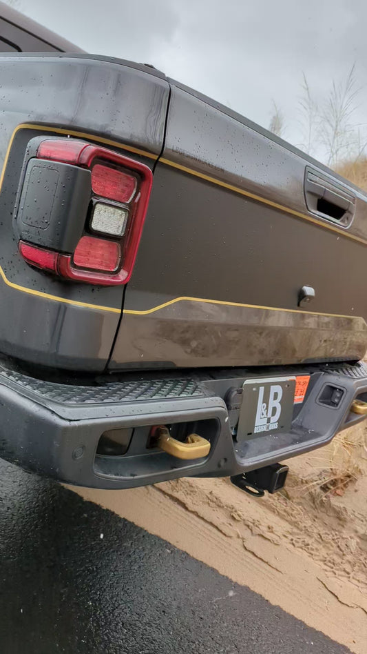 Blackout Arched Tailgate Gold Color Line Rubicon Mojave 3 Layer decal set- fits 2020 and newer Jeep Gladiator