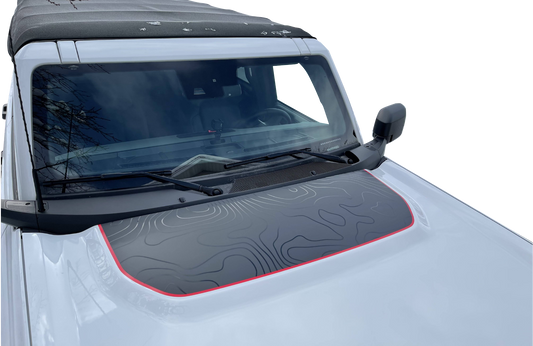 Bronco Topographical 3-Layer Hood Decal- Fits 2021+ Ford Bronco Hood Decal (3 Pieces)