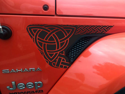 Celtic Knot Pattern fender vent decal Fits Jeep Wrangler & Gladiator JL Fender Vent Decal-Pair