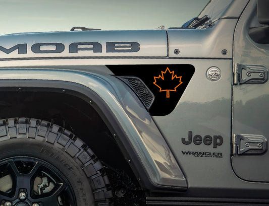 Canadian Flag Vent 2 Layer Decal -Fits Jeep Wrangler JL & Gladiator Fender Vent
