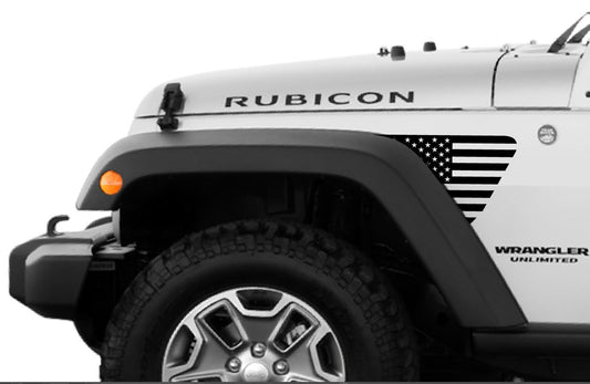 JK USA American flag Jeep Wrangler JK Fender Decal-Pair