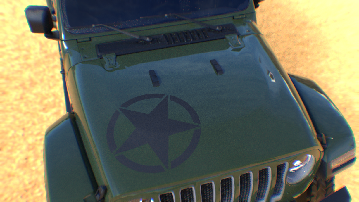 Military Star Hood Decal Jeep Wrangler, Gladiator, Bronco and More