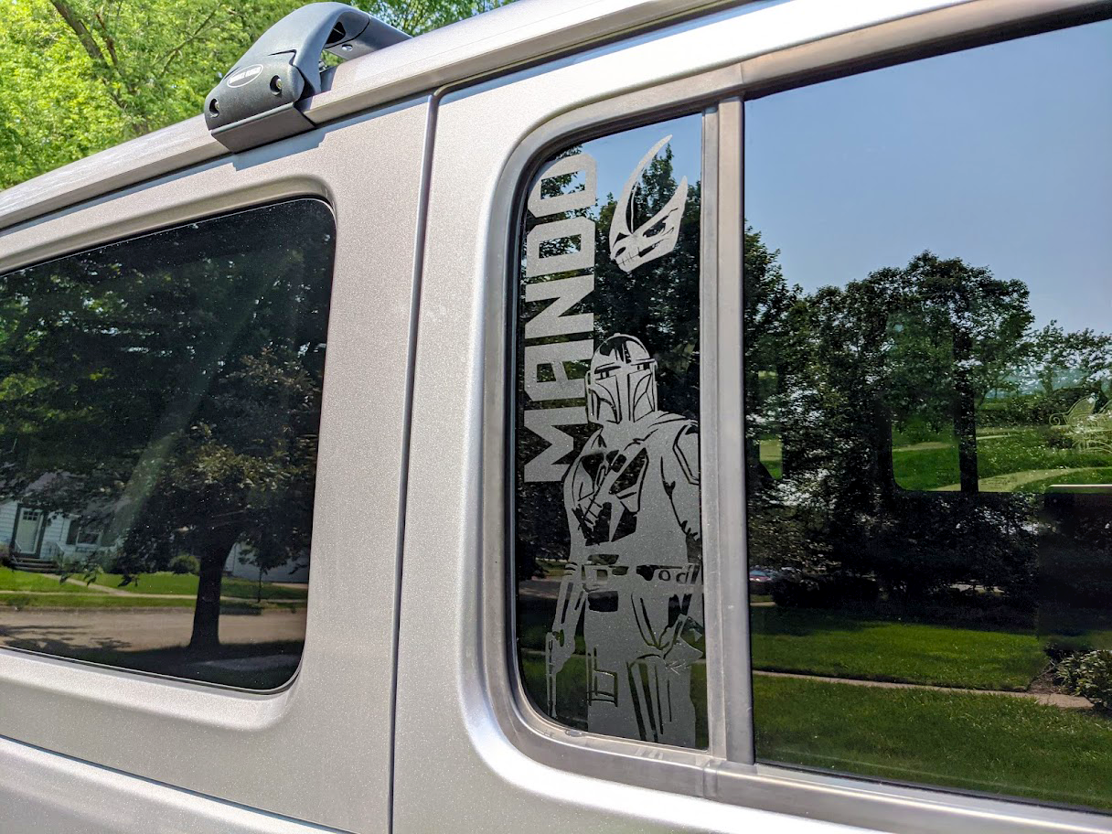 Mando Inspired Window Star Decal- Fits Jeep Wrangler & Gladiator Rear Door Window-Pair