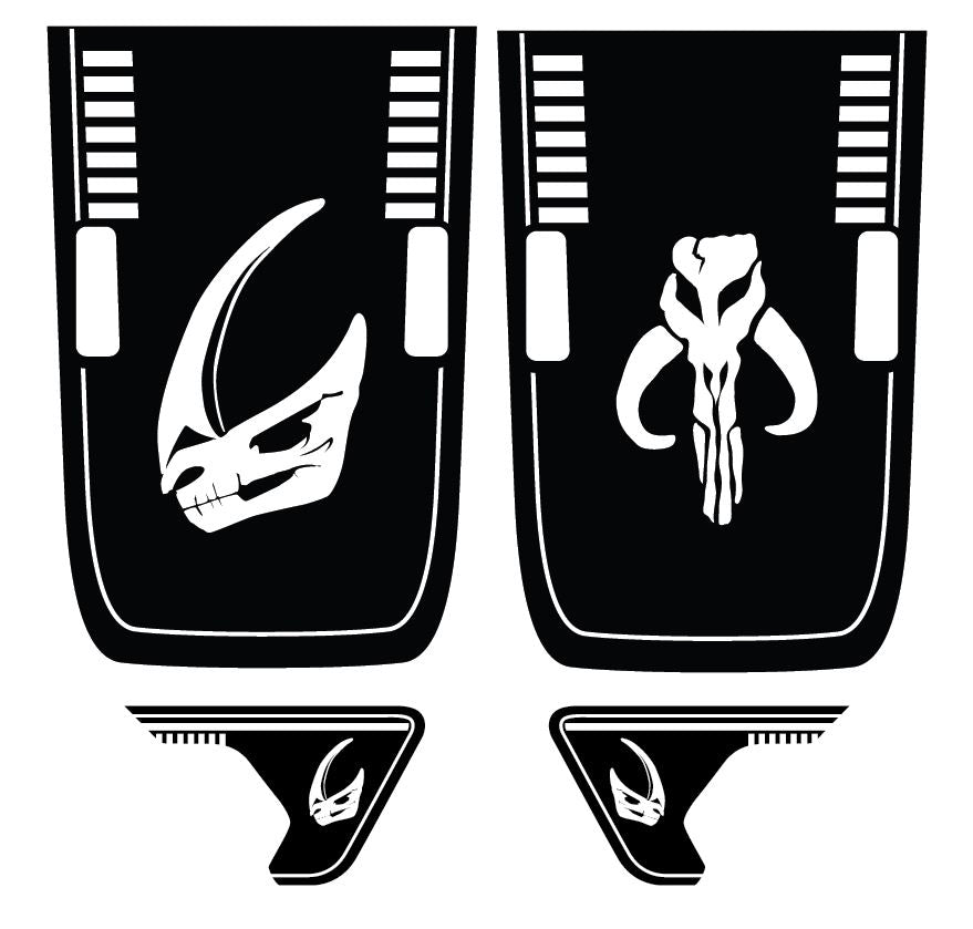 Specialty Hood & Vent decals Rhino and Elephant Skulls