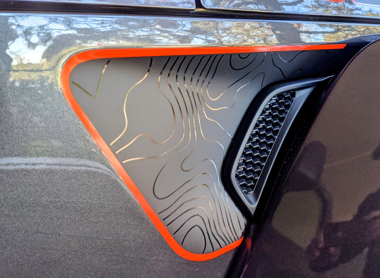 Topographical Red Line Rubicon Blackout Decal- Fits Jeep Wrangler & Gladiator JL Fender Vent Decal-Pair