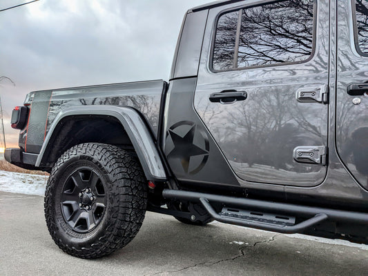 Military Star Cab Blackout Decal Set-Pair- fits 2020 and newer Jeep Gladiator