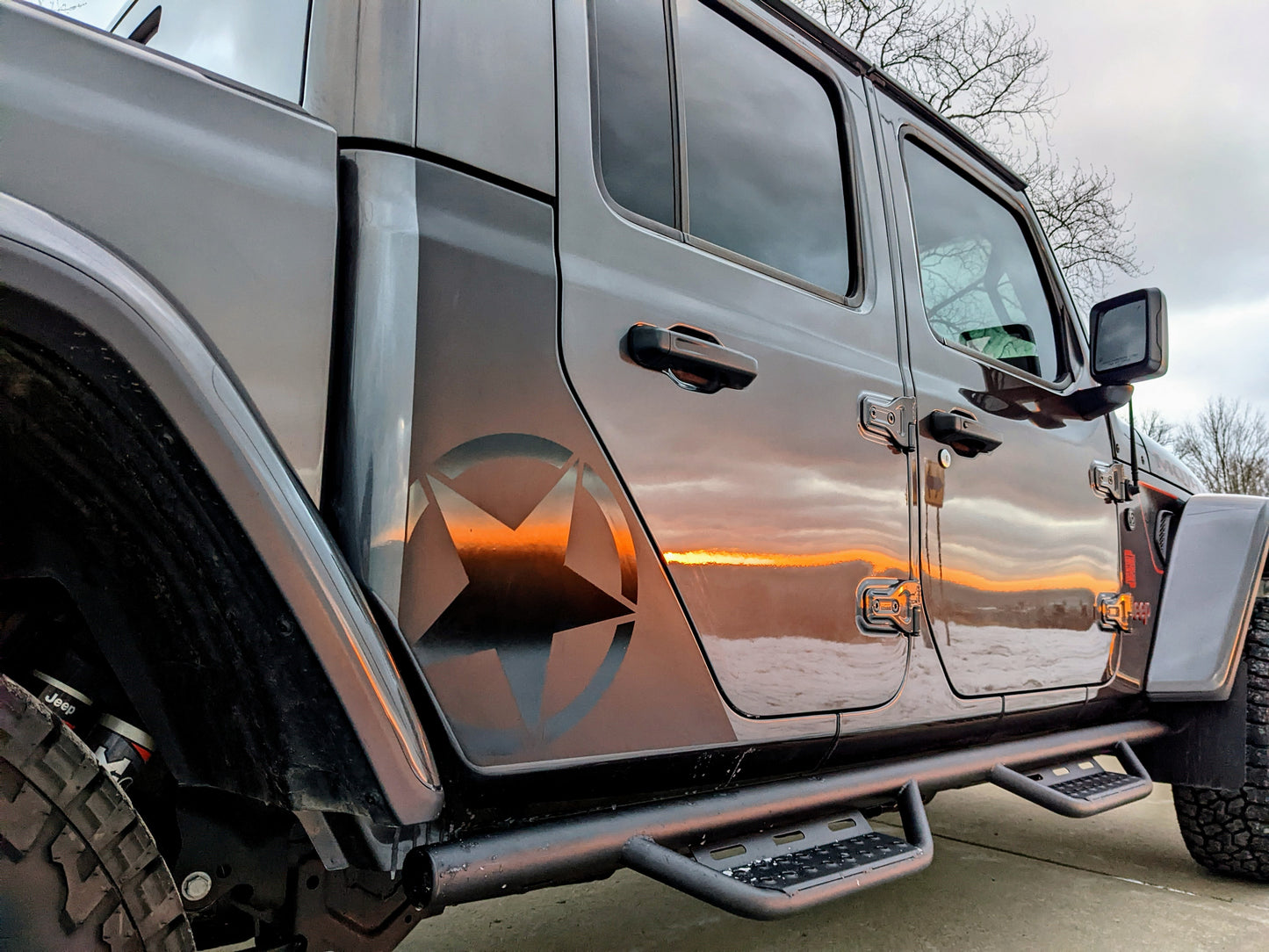 Military Star Cab Blackout Decal Set-Pair- fits 2020 and newer Jeep Gladiator