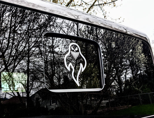 Ghost Jeep Seven Slot Skull Decal- Fits Jeep Wrangler  & Gladiator Grille Decal-Pair