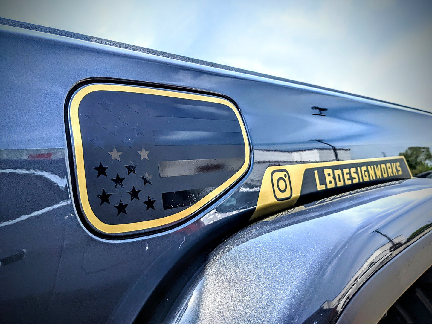 Accent Star USA Color Line Rubicon Mojave Style Blackout Decal- Fits Jeep Gladiator Gas Door