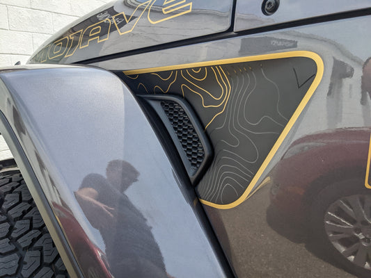 Gold Accent Topographic Vent Decal Jeep Wrangler Gladiator