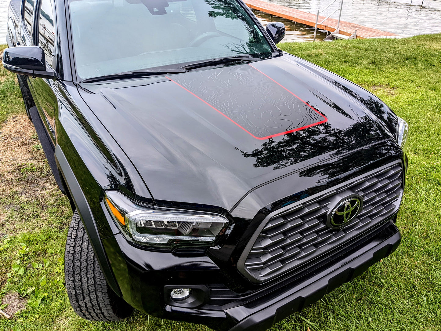 Tacoma Topographical 3-Layer Hood Decal- Fits Toyota Tacoma Hood Decal (3 Pieces)