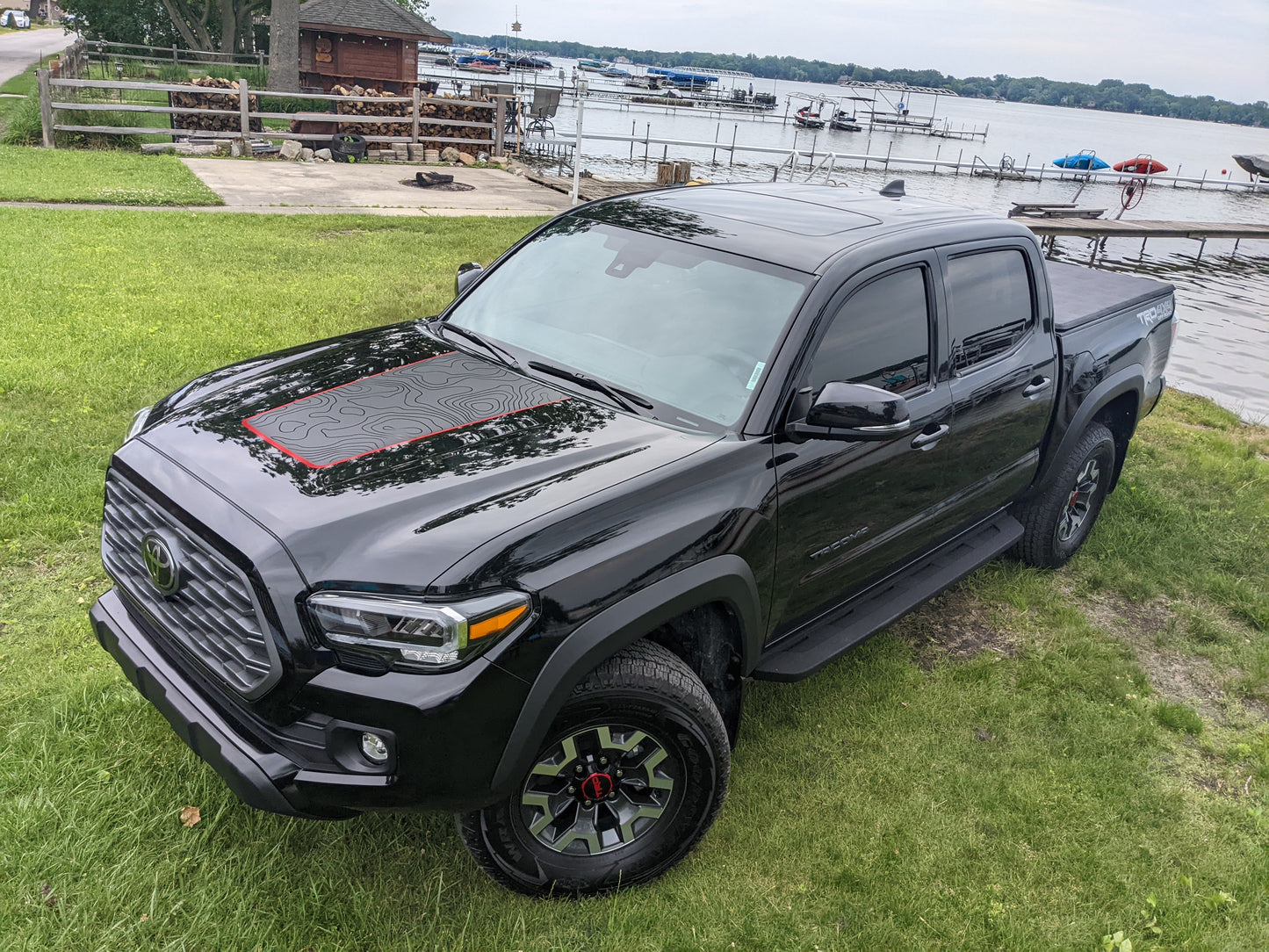 Tacoma Topographical 3-Layer Hood Decal- Fits Toyota Tacoma Hood Decal (3 Pieces)