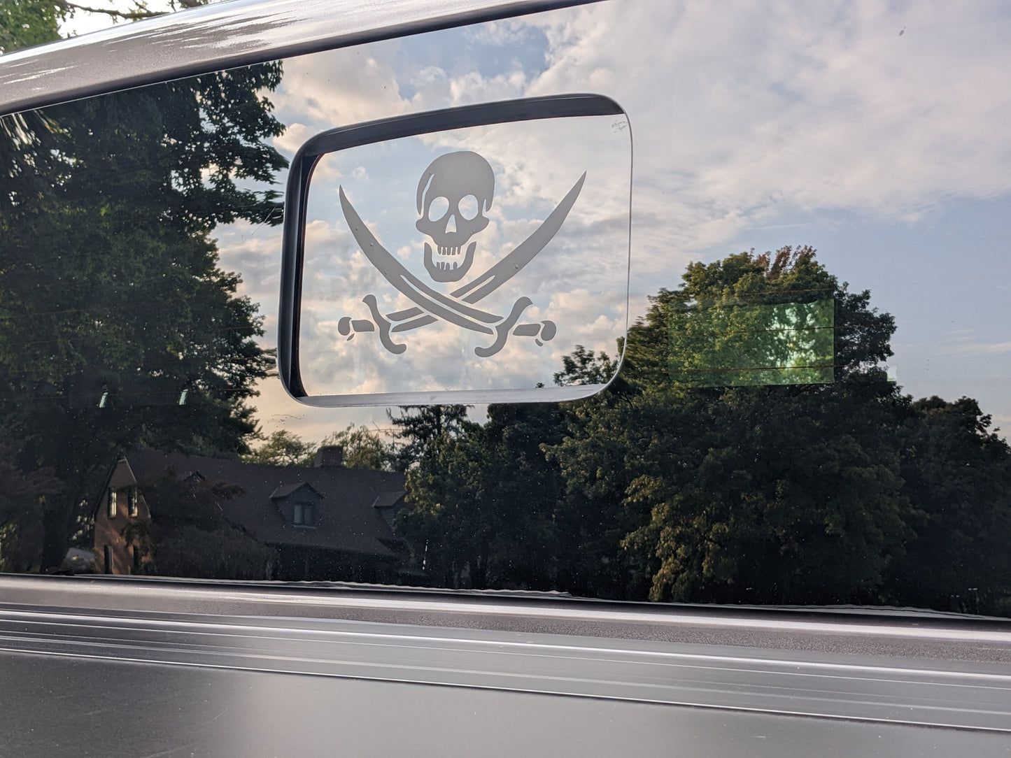 Jolly Roger Pirate Flag Skull and Swords Cab Window Decal