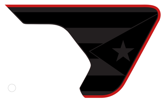 Puerto Rico Flag 3-Layer Red Line Rubicon Mojave Blackout Decal- Fits Jeep Wrangler & Gladiator JL Fender Vent Decal-Pair