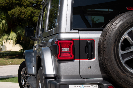 Rear Door Handle Red Line Blackout Decal- Fits Jeep Wrangler JL & JLU Decal