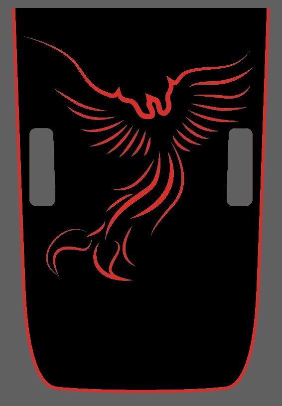 Phoenix Blackout Hood Decal- Fits Jeep Wrangler & Gladiator JL Hood Decal 2-Layer Decal