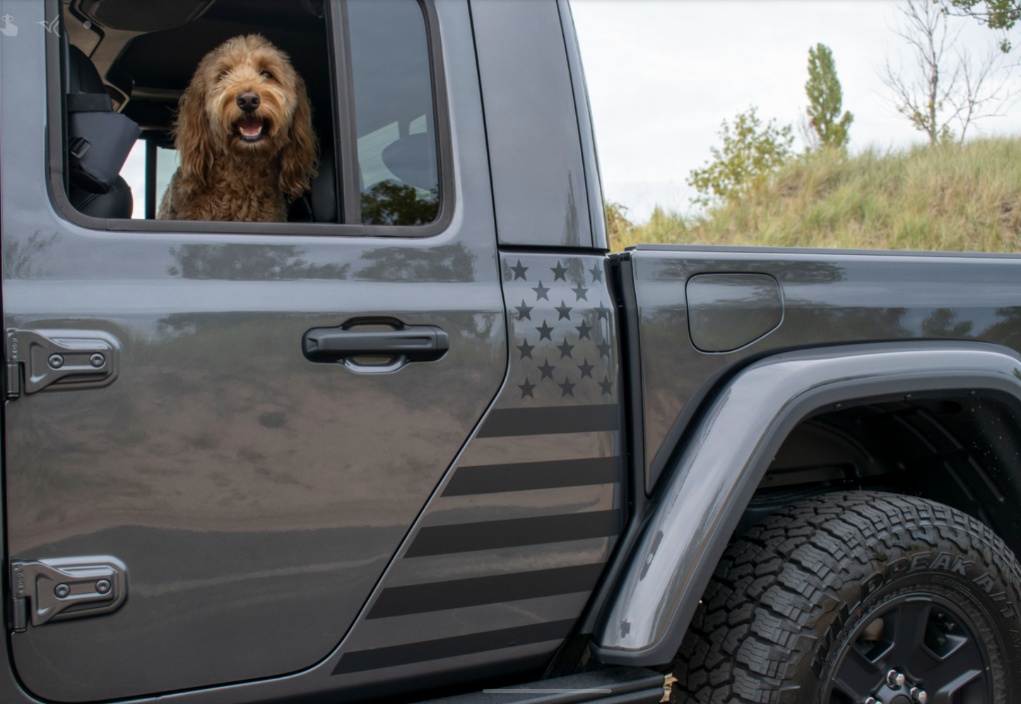 USA Flag Cab Decal- fits 2020 and Newer Jeep Gladiator