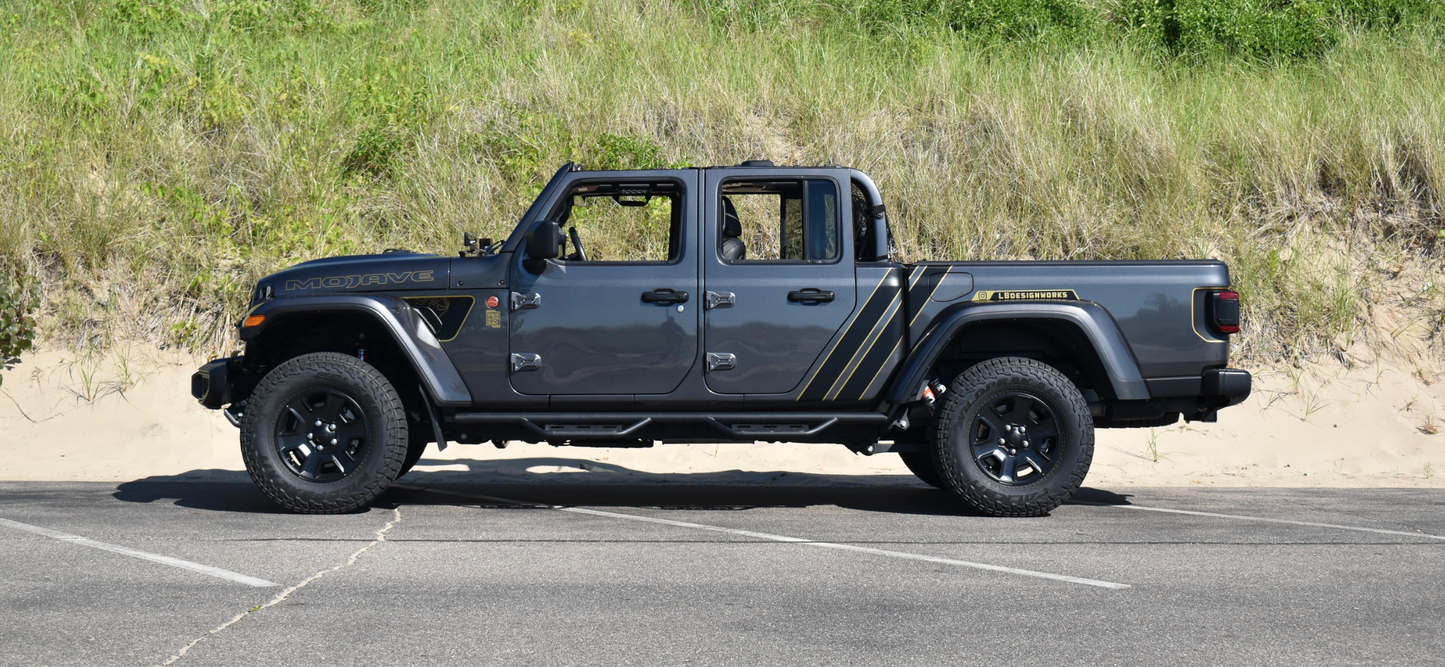 Gladiator Cab Bed Double Stripe Color Line Rubicon Blackout Decal Set- fits 2018 and Newer Jeep Wrangler