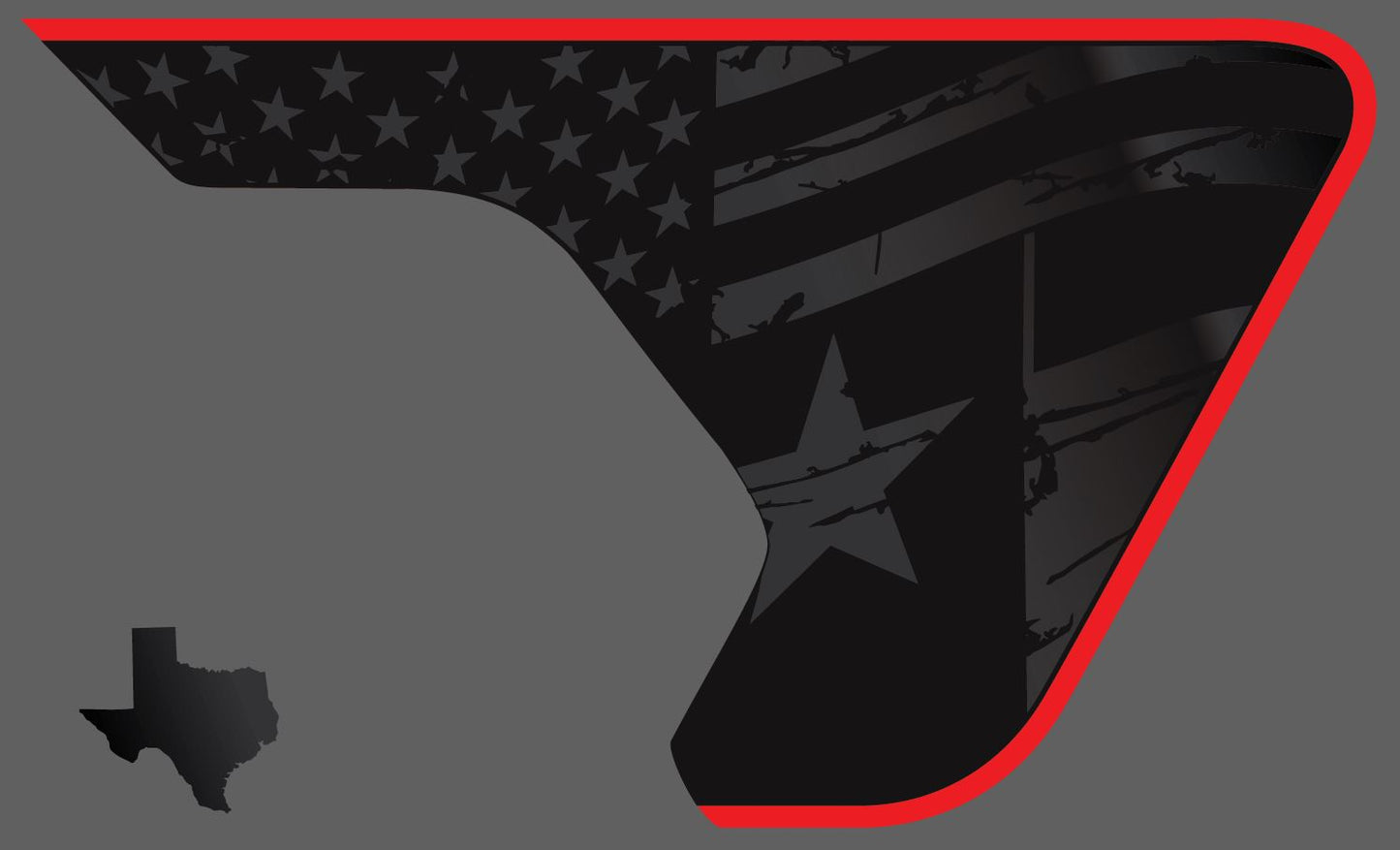 Texas/USA American Flag Combo 3-Layer Color Line Rubicon Mojave Blackout Decal- Fits Jeep Wrangler & Gladiator JL Fender Vent Decal-Pair