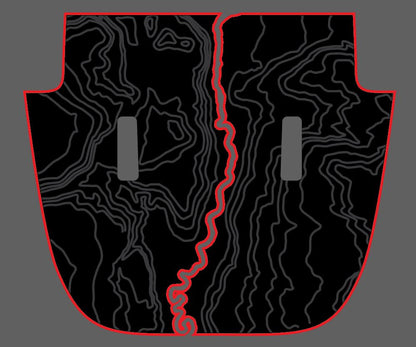 Full Topographical Color Line Blackout Hood Decal- Fits Jeep Wrangler & Gladiator JL Hood Decal (6 Pieces)