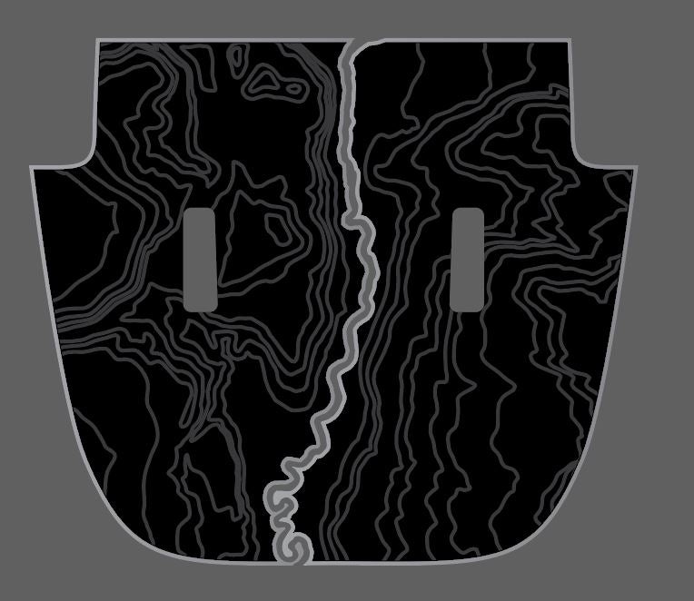 Full Topographical Color Line Blackout Hood Decal- Fits Jeep Wrangler & Gladiator JL Hood Decal (6 Pieces)