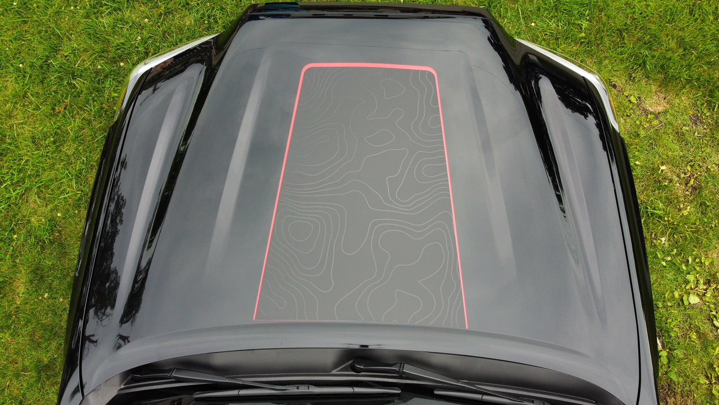 Tacoma Topographical 3-Layer Hood Decal- Fits Toyota Tacoma Hood Decal (3 Pieces)